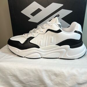 Decibel Black and White Sneakers with Retro Design